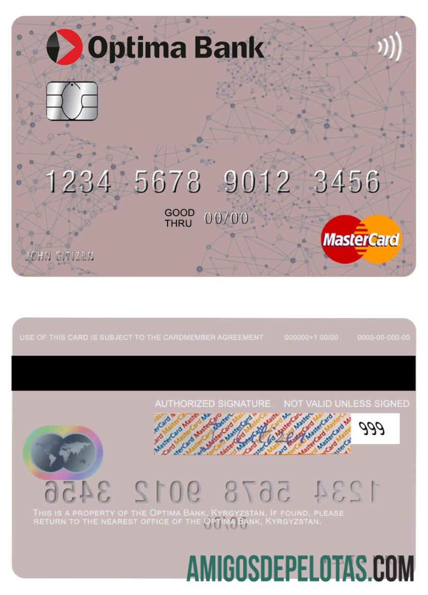 Kyrgyzstan Optima Bank Mastercard real example